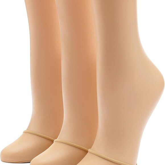 3-Pair Perfectly Bare Sheer Toe Covers - Cushioned Fit with Silicone Grips - Picture 1 of 5